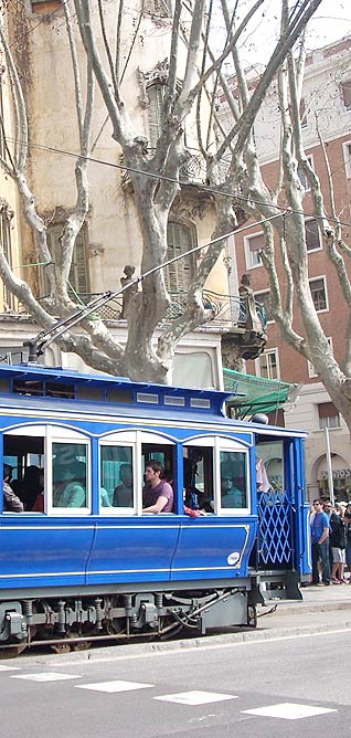 Tranvía en calles de Barcelona